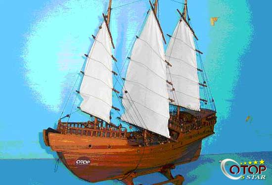 Teak-made Warship Model and Paper Thai-Styled House