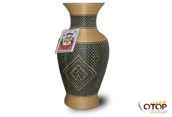 Ceramic Vase covered with bamboo wicker