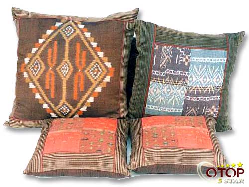 Triangle Shaped Pillow Covered with Hand-Woven Cloth — 2